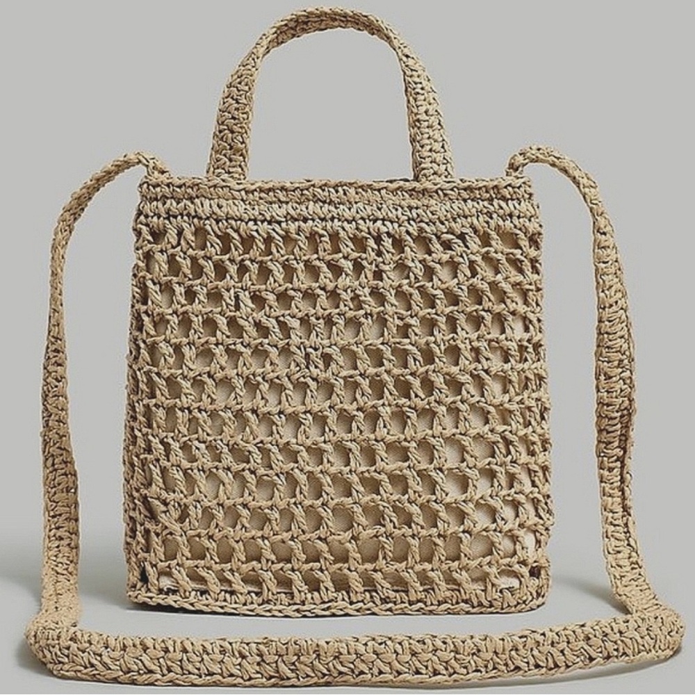 NWT Madewell Small Transport Crossbody Straw Edition